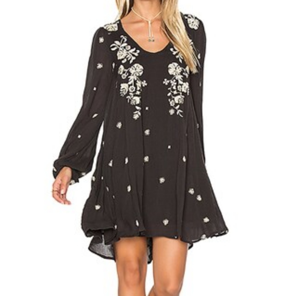 Free People "Sweet Tennessee" Embroider Mini Dress.
